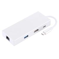 USB-C / Type-C naar HDMI & RJ45 & 2 x USB 3.0 & SD & Micro SD Kaartlezer Adapter HUB met USB-C / Type-C opladen voor MacBook / Xiaomi Mi Notebook Air - thumbnail