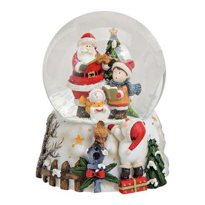 Speeldoos/sneeuwbol Sinterklaas van poly/glas (B/H/D) 11x13x11 cm