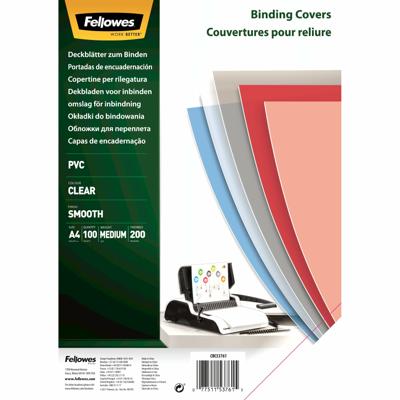 Fellowes omslagen, ft A4, PVC, 200 micron, pak van 100 stuks, transparant Fellowes omslagen, ft A4, PVC, 200 micron, pak van 100 stuks, transparant