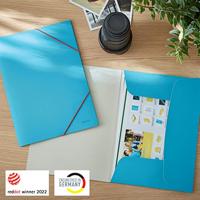 Leitz Cosy elastomap met 3 kleppen, uit karton, ft A4, blauw - thumbnail