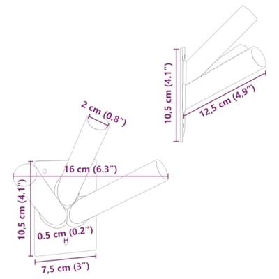 VidaXL Vlaggen mast houder zilver 10,5 x 7,5 x 0,2 cm staal