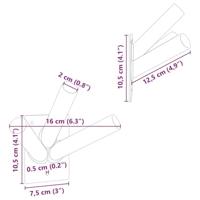 VidaXL Vlaggen mast houder zilver 10,5 x 7,5 x 0,2 cm staal - thumbnail