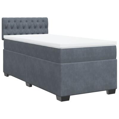 Boxspring met matras fluweel donkergrijs 120x200 cm - thumbnail