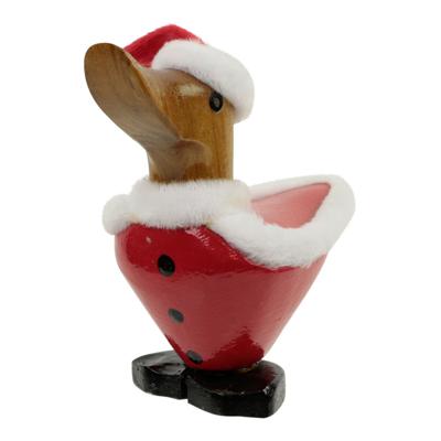Houten Beeld Eend Kerstman (14 x 13 cm) Houten Beeld Eend Kerstman (14 x 13 cm)
