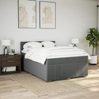 Boxspring met matras stof donkergrijs 140x200 cm - thumbnail