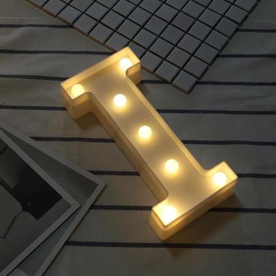 Alfabet ik Engelse letter vorm decoratieve licht droge batterij aangedreven warm wit staande opknoping LED vakantie licht