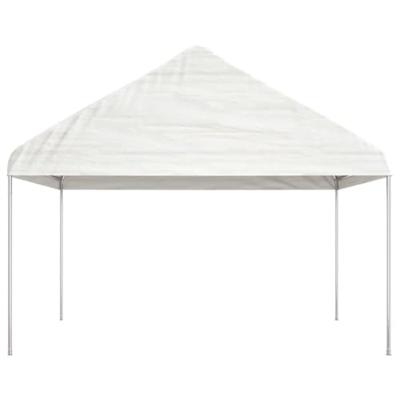 VidaXL Prieel met dak 4,08x2,23x3,22 m polyetheen wit