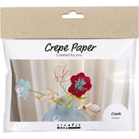 Creativ Company Mini hobbyset bloemen van crepepapier pastelkleuren - thumbnail