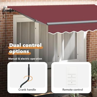 VidaXL Inklapbaar zonnescherm bordeauxrood 350 x 200 x 165 cm stof VidaXL Inklapbaar zonnescherm bordeauxrood 350 x 200 x 165 cm stof