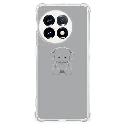 OnePlus 11 Stevig | Bumper Hoesje | Grijs Baby Olifant OnePlus 11 Stevig | Bumper Hoesje | Grijs Baby Olifant