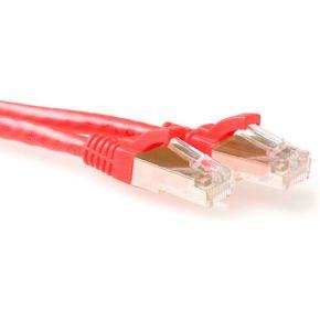 ACT Rode 15 meter SFTP CAT6A patchkabel snagless met RJ45 connectoren