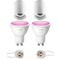 Philips Hue Opbouwspot Set GU10 - Mat Wit - Kantelbaar - Ø90mm - Bluetooth - thumbnail