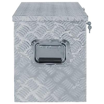 VidaXL Opbergkist 90,5x35x40 cm aluminium zilverkleurig VidaXL Opbergkist 90,5x35x40 cm aluminium zilverkleurig