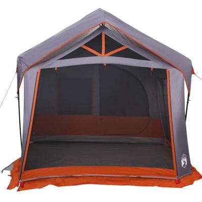 Gezinstent met dak Grijs en Oranje 620 x 322 x 240 cm Polyester