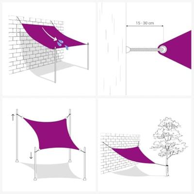 Zonnezeil 160 g/m rechthoekig 3,5x4,5 m HDPE blauw Zonnezeil 160 g/m rechthoekig 3,5x4,5 m HDPE blauw