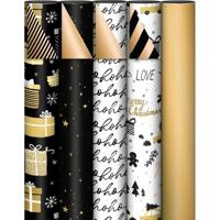 KP geschenkpapier Black & Gold, 70 cm x 2 m, geassorteerde kleuren - thumbnail