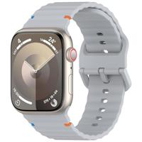 By Qubix - Wave sportband - Grijs - Compatible met Apple Watch 38mm / 40mm / 41mm / 42mm - Compatible Apple watch bandjes - thumbnail