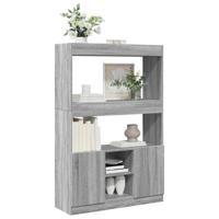 Hoge kast 92x33x140 cm bewerkt hout grijs sonoma eikenkleurig - thumbnail