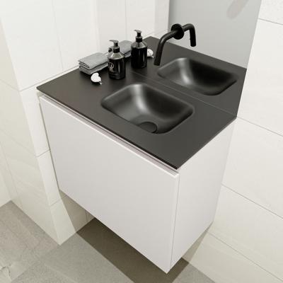 MONDIAZ OLAN 60cm toiletmeubel linen. LEX wastafel urban rechts geen kraangat