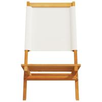Tuinstoelen 2 st inklapbaar acaciahout en stof crèmewit - thumbnail