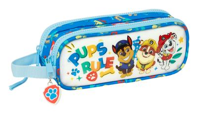 Pennenetui met 2 vakken The Paw Patrol Pups rule Blauw 21 x 8 x 6 cm