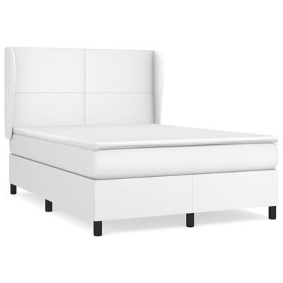 Boxspring met matras kunstleer wit 140x200 cm - thumbnail