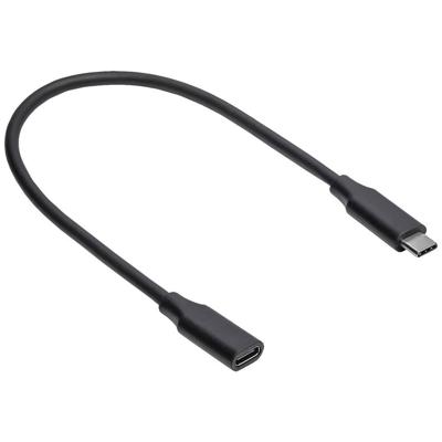 Akyga AK-USB-32 USB-kabel USB 3.2 Gen2 USB-C stekker, USB-C bus 0.30 m Zwart Met verlengkabel