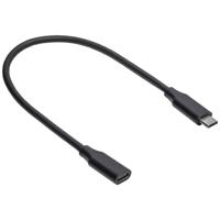 Akyga AK-USB-32 USB-kabel USB 3.2 Gen2 USB-C stekker, USB-C bus 0.30 m Zwart Met verlengkabel - thumbnail