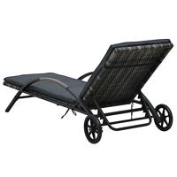 Ligbedden met tafel poly rattan antraciet - thumbnail