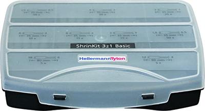 HellermannTyton 380-03001 Krimpkous assortiment Zwart Krimpverhouding:3:1 220 onderdelen HellermannTyton 380-03001 Krimpkous assortiment Zwart Krimpverhouding:3:1 220 onderdelen