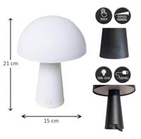 LED Tafellamp rond wit 15x15x21cm - thumbnail