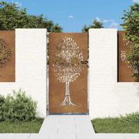 VidaXL Poort 85x200 cm boomontwerp cortenstaal - thumbnail