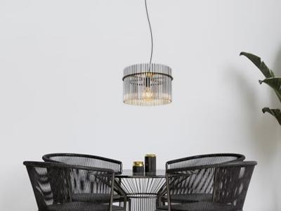 Globo Zwarte hanglampGorley met smoke glas Ø 40cm - 15698H