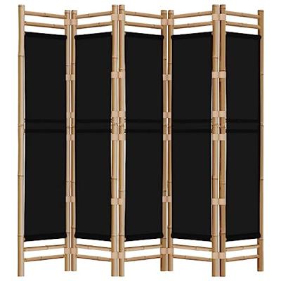 Kamerscherm 5-panelen inklapbaar 200 cm bamboe en canvas