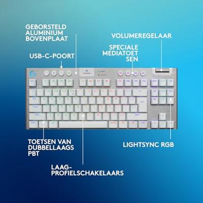 Logitech G G915 X Lightspeed TKL toetsenbord Draadloos Wit - GL Tactile