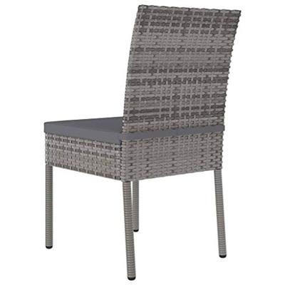 Tuinstoelen 4 st poly rattan grijs - thumbnail