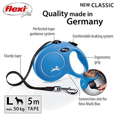 Hondenriem Flexi New Classic 5m Blauw Maat L - thumbnail