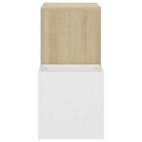 VidaXL Opbergkast 105x35,5x70 cm bewerkt hout wit en sonoma eikenkleur - thumbnail