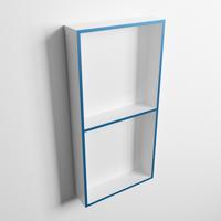 MONDIAZ EASY Nis 59,5x29,5cm in solid surface kleur Jeans | Talc. 2 vakken geschikt voor in- of opbouw - thumbnail