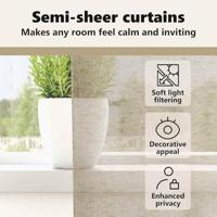 Voile Gordijn met gordijnen 2 pcs Zand 175 x 140 cm Polyester - thumbnail