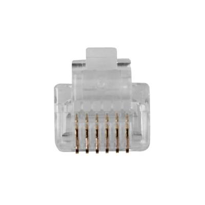 ACT TD106R RJ12 Modulaire Connector | Ronde kabel | Soepele Aders | 25 stuks