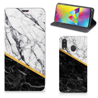 Samsung Galaxy M20 | Standcase | Marmer Wit Zwart - Origineel Cadeau Man - thumbnail