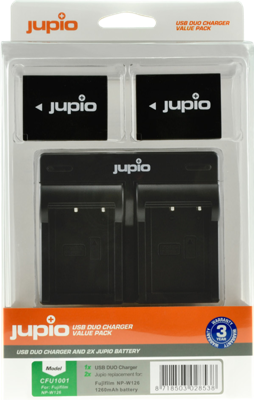 Jupio Value Pack: 2x Battery NP-W126S + USB Dual Charger