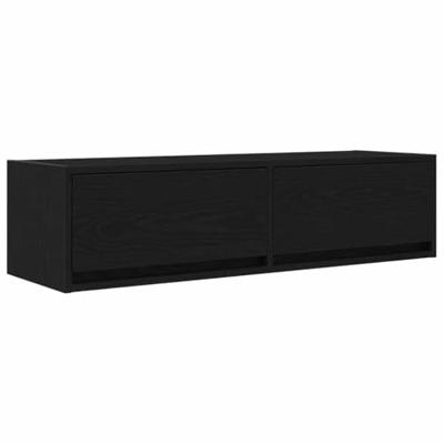 TV-kast met lade Zwart eiken 100 x 31 x 25,5 cm Bewerkt hout