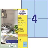 Etiket Avery Zweckform 3457 105x148mm A6 blauw 400stuks - thumbnail