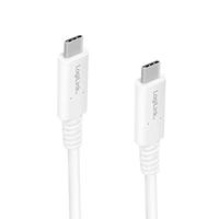LogiLink CU0180 - USB 4 Gen 3 Type-C kabel (IF-gecertificeerd) met E-mark-chipset, PD (Power Delivery tot 20V, 5A, 100W), AV tot UHD 8K/60Hz (7680x4320), wit, 0,8m - thumbnail