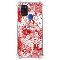 Extreme Case Samsung Galaxy A21s Angel Skull Rood - thumbnail