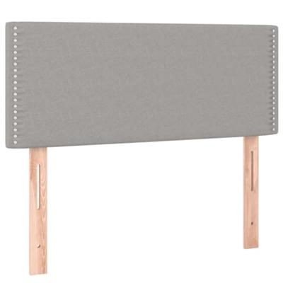 Boxspring met matras en LED stof lichtgrijs 120x190 cm