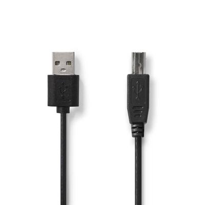 Nedis CCGL60101BK30 Usb-kabel Usb 2.0 Usb-a Male Usb-b Male 4.5 W 480 Mbps Vernikkeld 3.00 M Rond Pvc Zwart Label