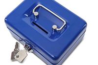 Geldkist maul muntgleuf slot 125x95x60mm blauw - thumbnail